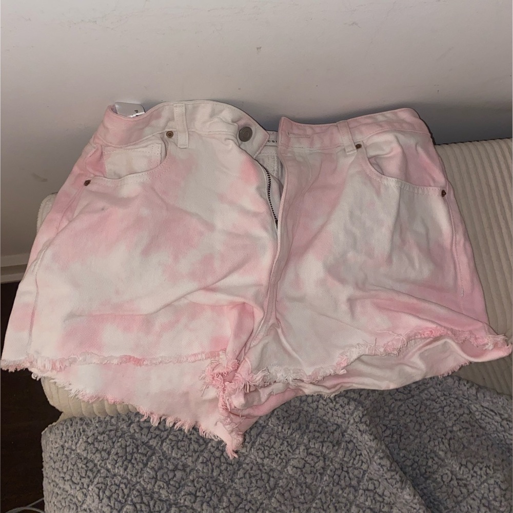 PacSun Tie-Dye Pink and White Shorts